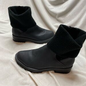 Life Stride Women's Simone Black Leather Almond Toe Booties